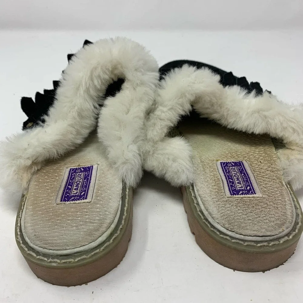 L’amour leather‎ scuff slipper size 2